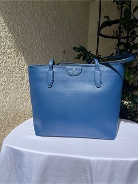 kate spade Blue Leather Tote with Top Handles